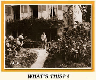 The Curies in their garden.