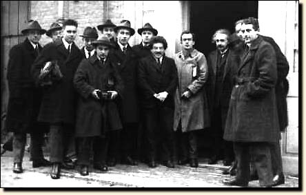 Einstein in the doorway of the Leiden Physics Institute, 1923