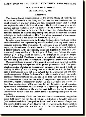 Einstein's paper "A New Form of the General Relativistic Field Equations"