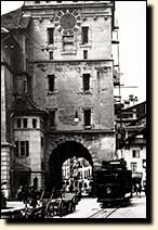 Time and motion: the old clock tower and an electrified trolley in Bern