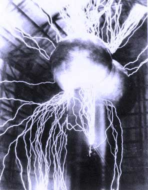 Early particle accelerator's huge sparks