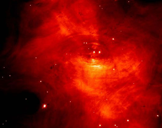 Crab nebula in visible light